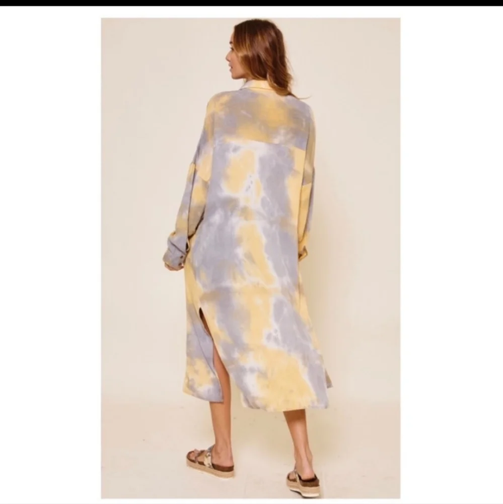 long tie dye shacket/ dress NWOT - Picture 4 of 13